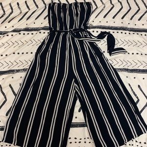 Black and white striped jumpsuit